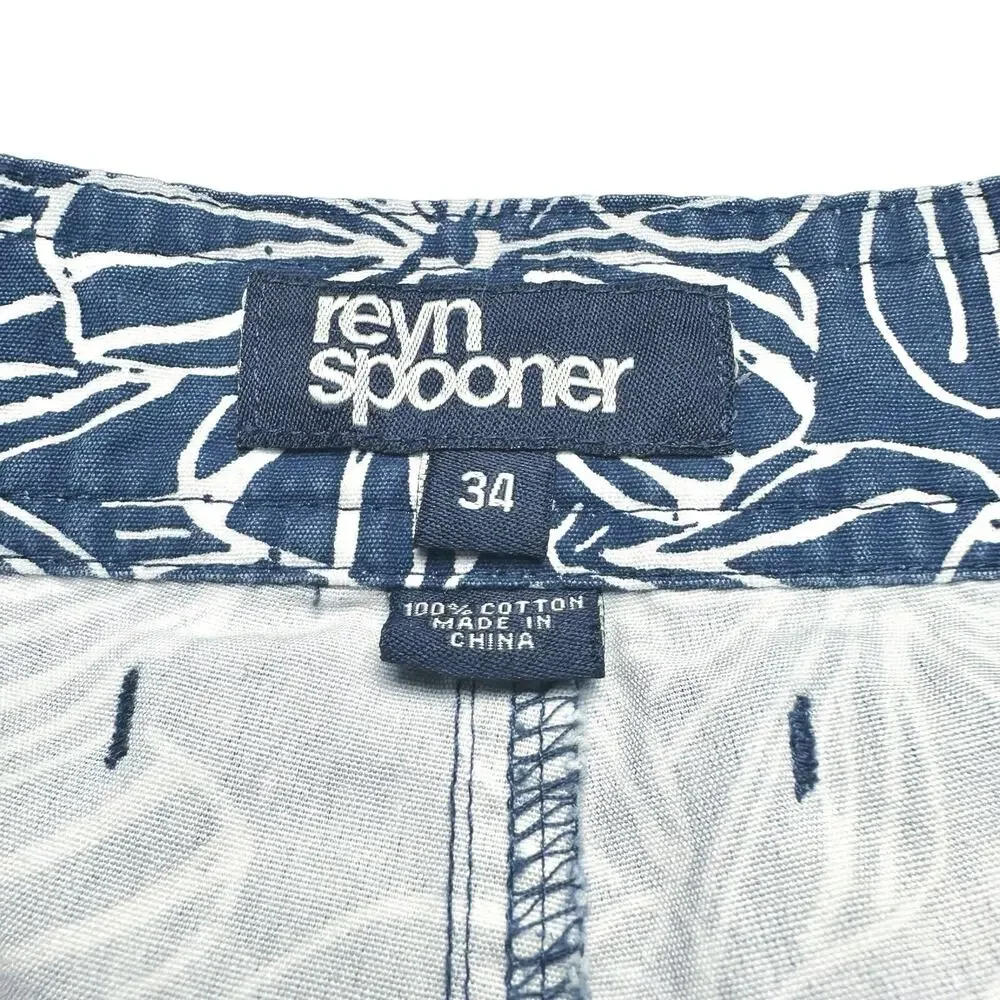 Reyn Spooner | Men | Mala Melia Floral Ink Cotton Beach Swim Board Shorts | 34